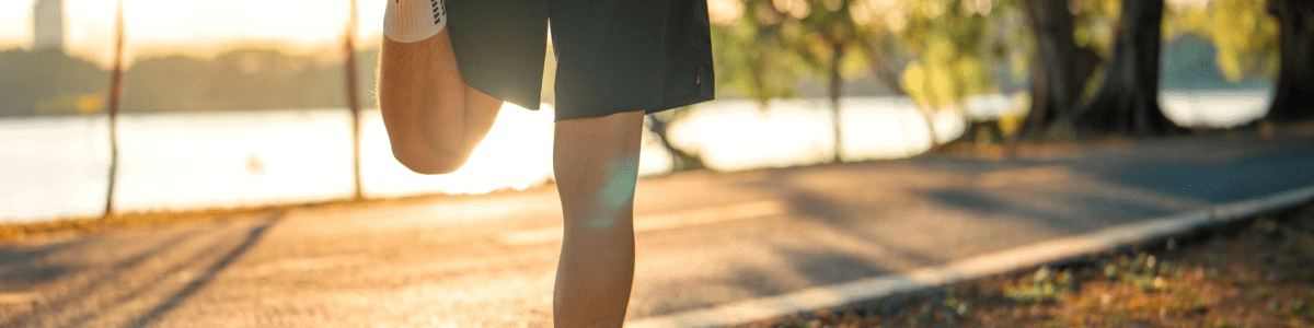 man exercising before running