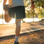 man exercising before running